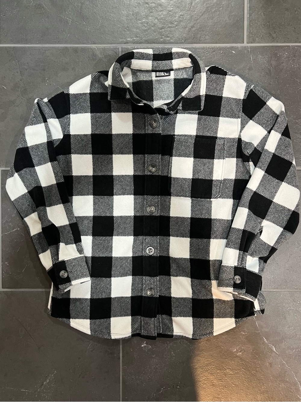 Eddie Bauer Women’s Black and White Buffalo Plaid With Pockets. S